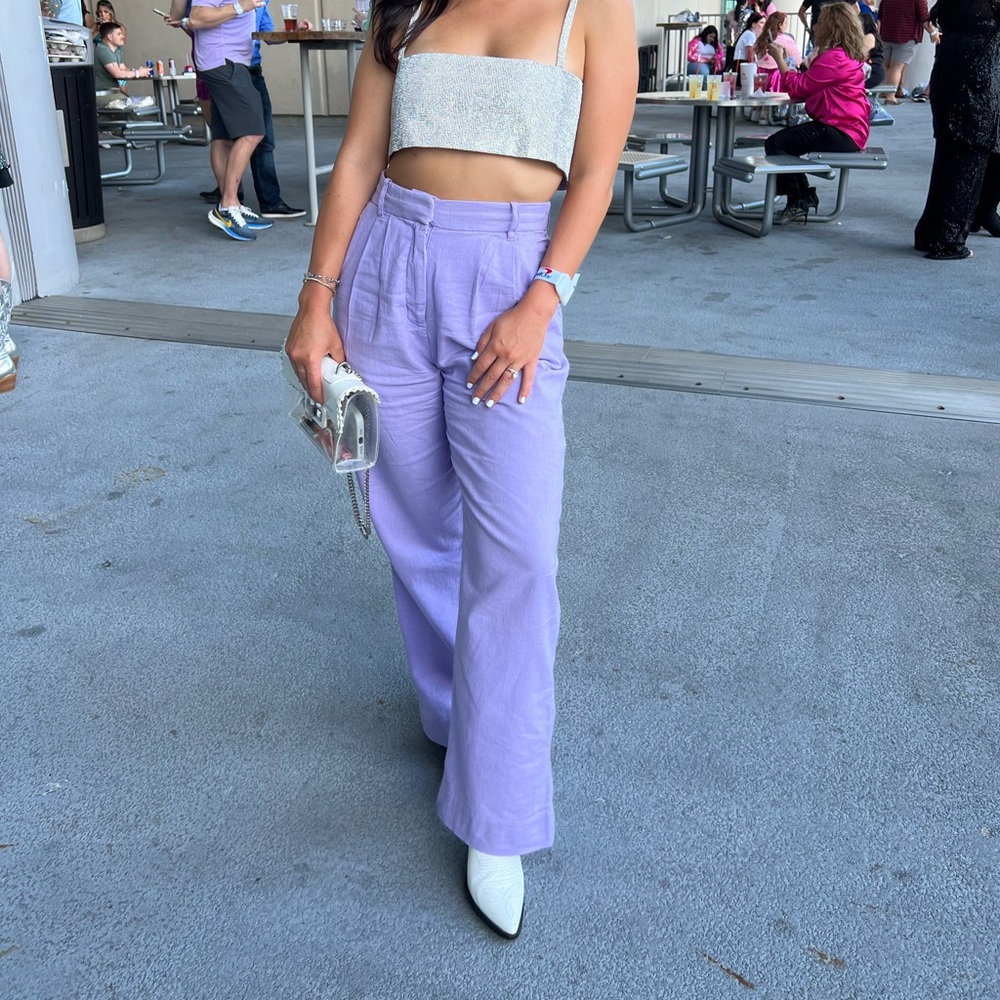 A&F Lavender linen trousers